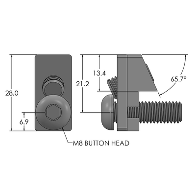 41-002-2 MODULAR SOLUTIONS PROFILE FASTENER<br>SPEEDLOCK HIDDEN PROFILE CONNECTOR C - W/ T40 TORX